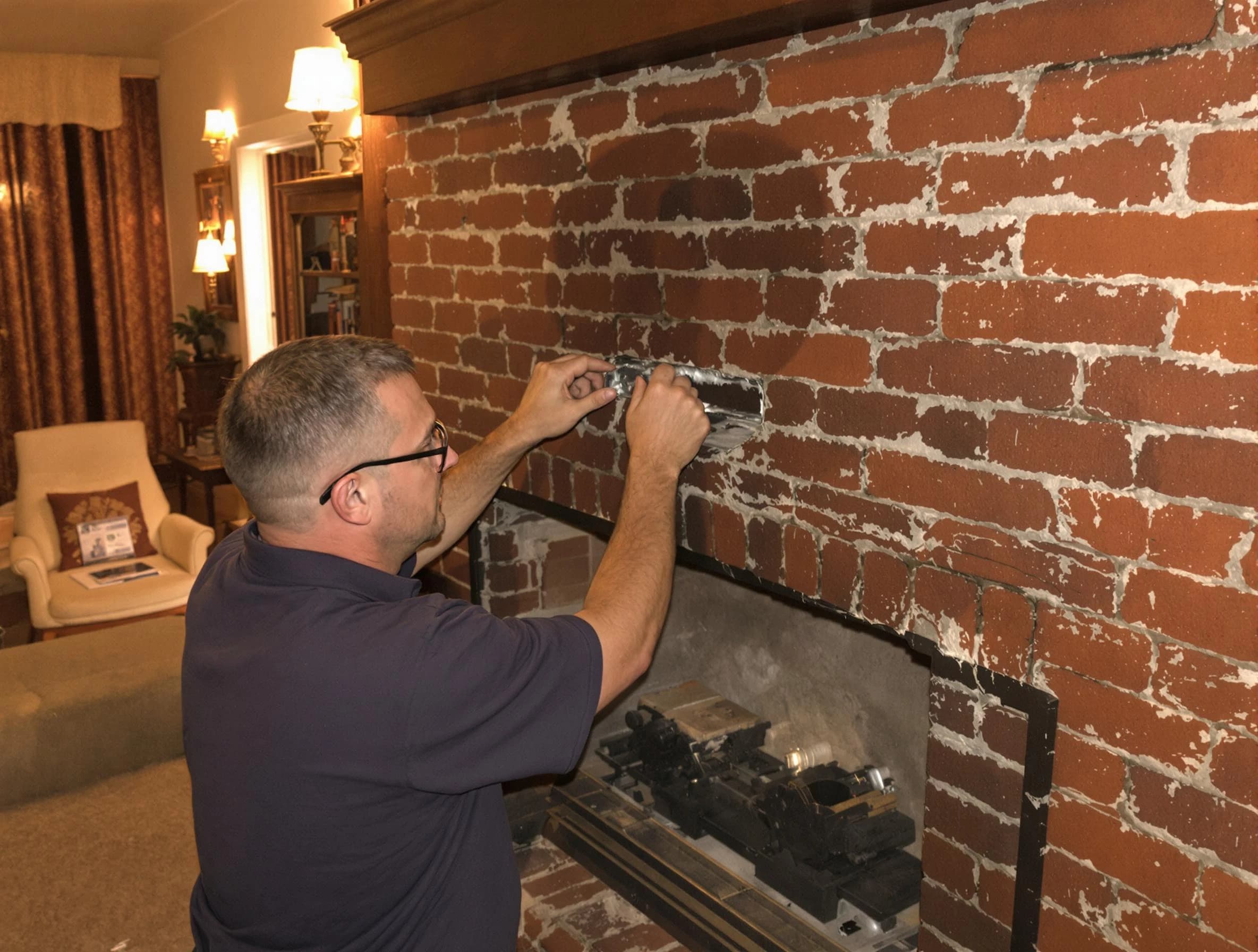 North Valley Chimney Sweep expert fixing a fireplace in North Valley, NM