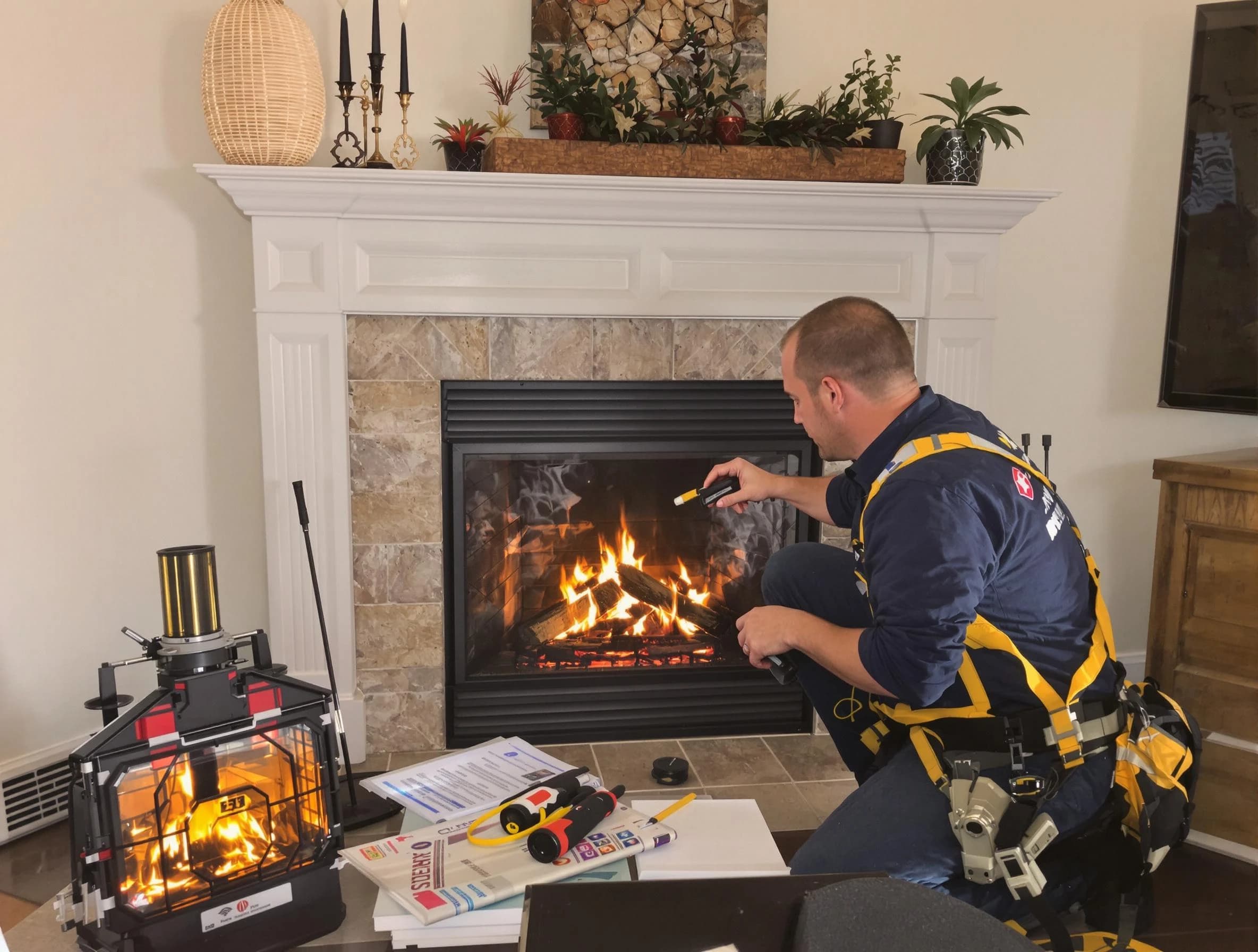 Safety-focused fireplace inspection by North Valley Chimney Sweep in North Valley, NM