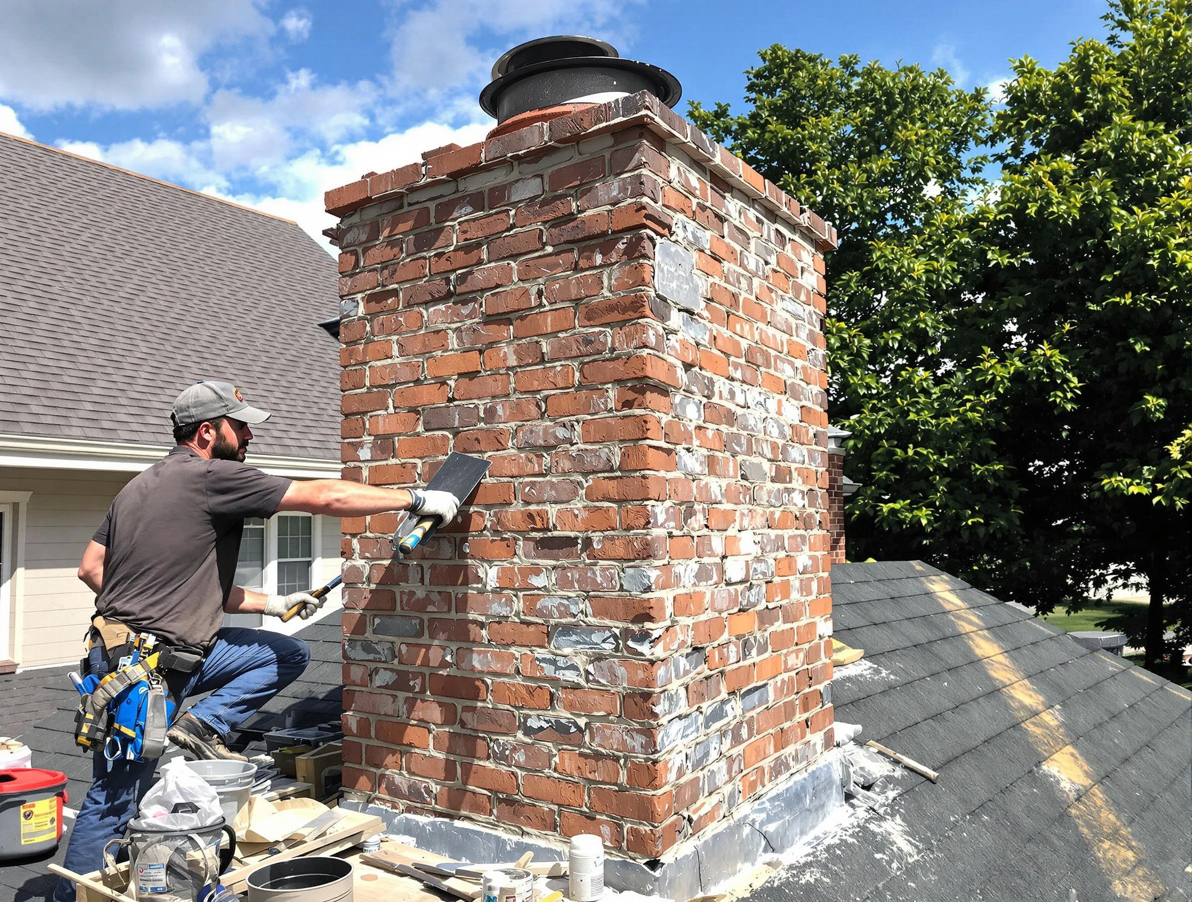 Completed chimney rebuild by North Valley Chimney Sweep in North Valley, NM