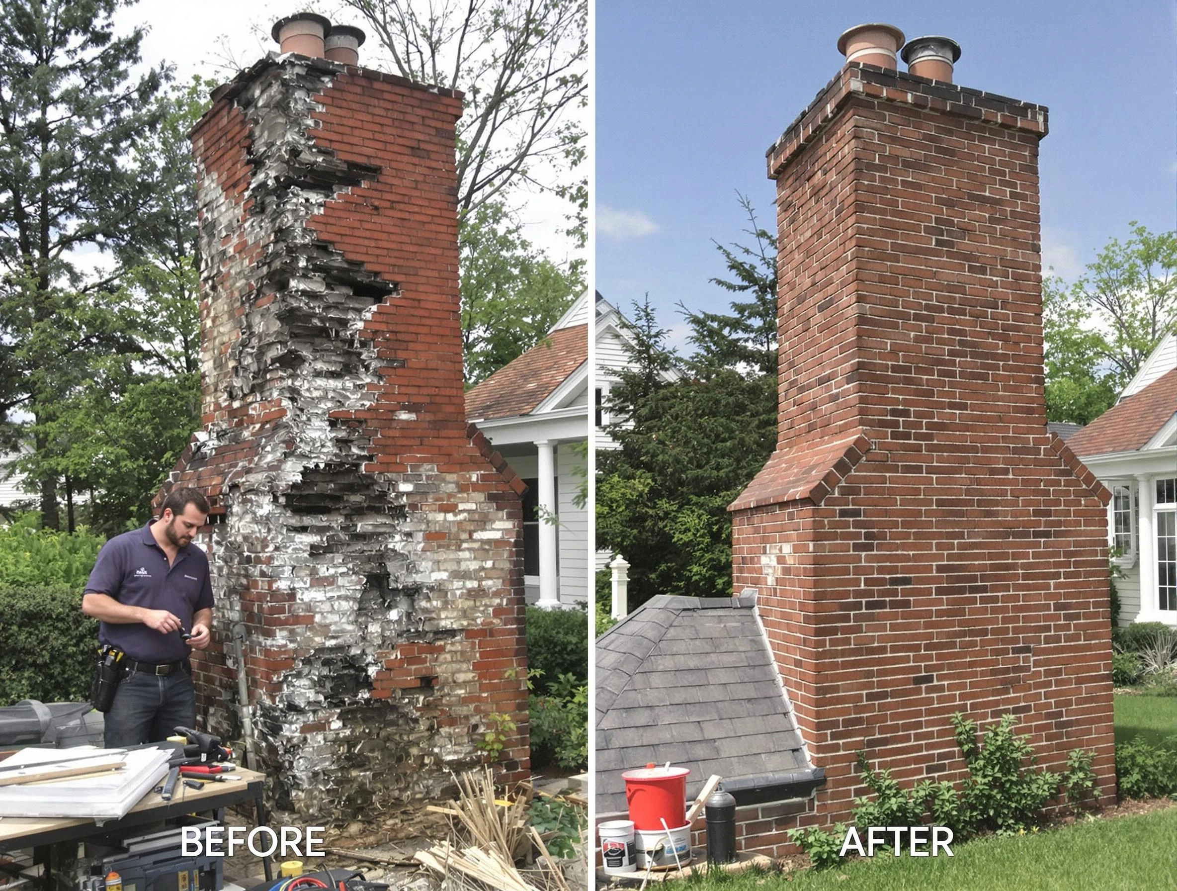 North Valley Chimney Sweep performing a full chimney restoration in North Valley, NM