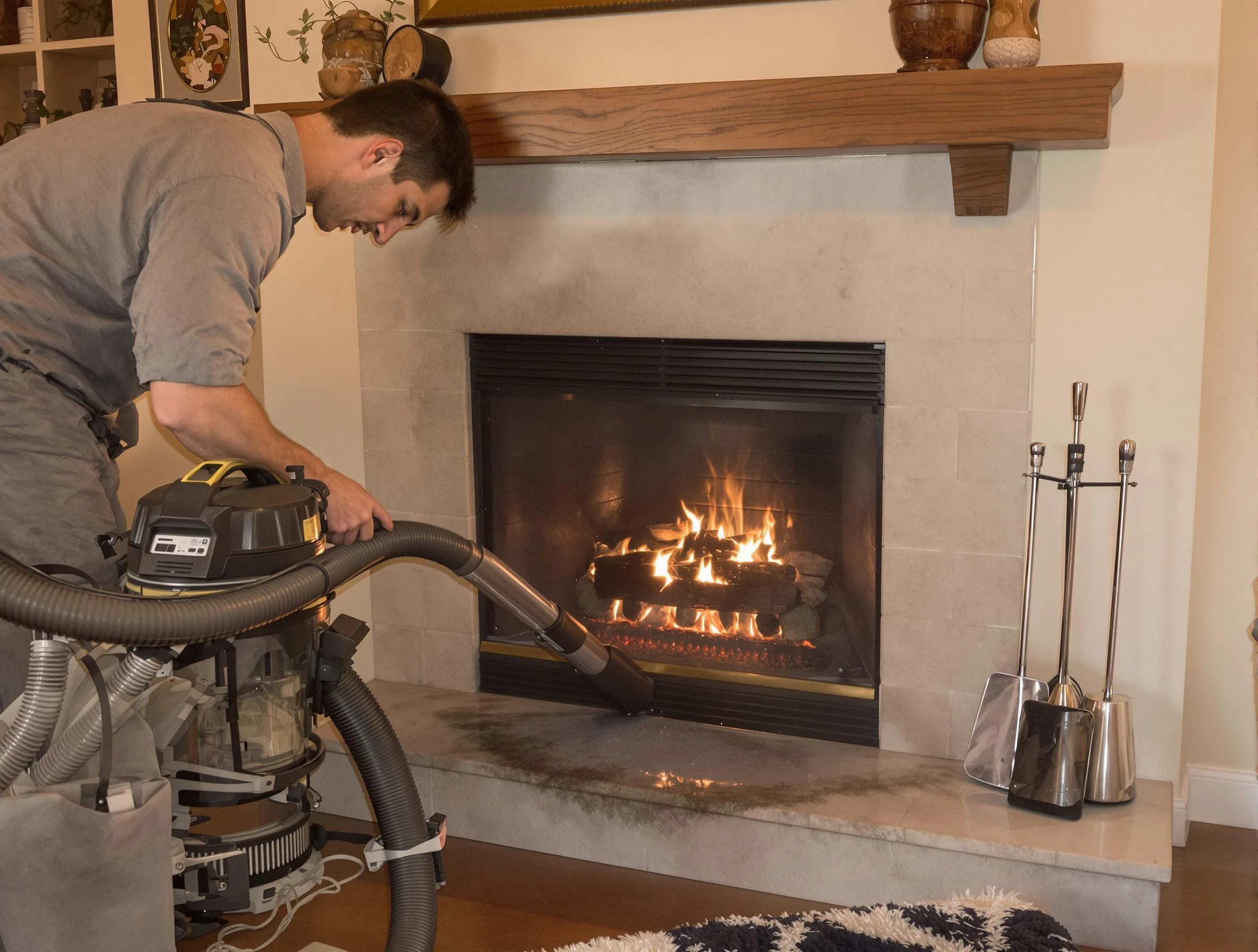 Routine fireplace upkeep by North Valley Chimney Sweep in North Valley, NM